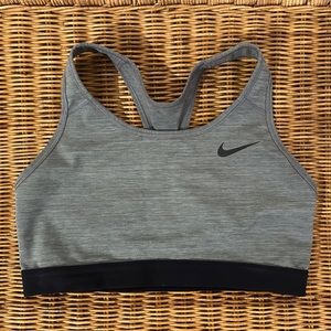 Gray and Black Nike Sports Bra